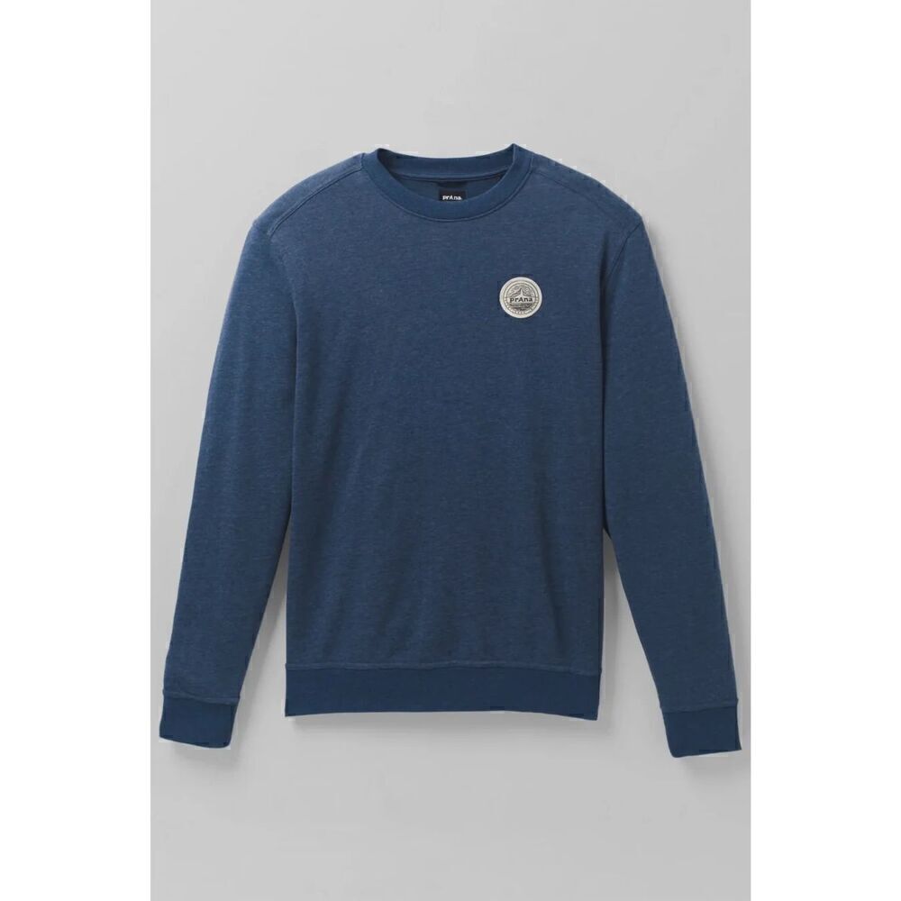 PrAna Patch Pullover Crew in Prana Denim Heather Size L - Picture 2 of 12